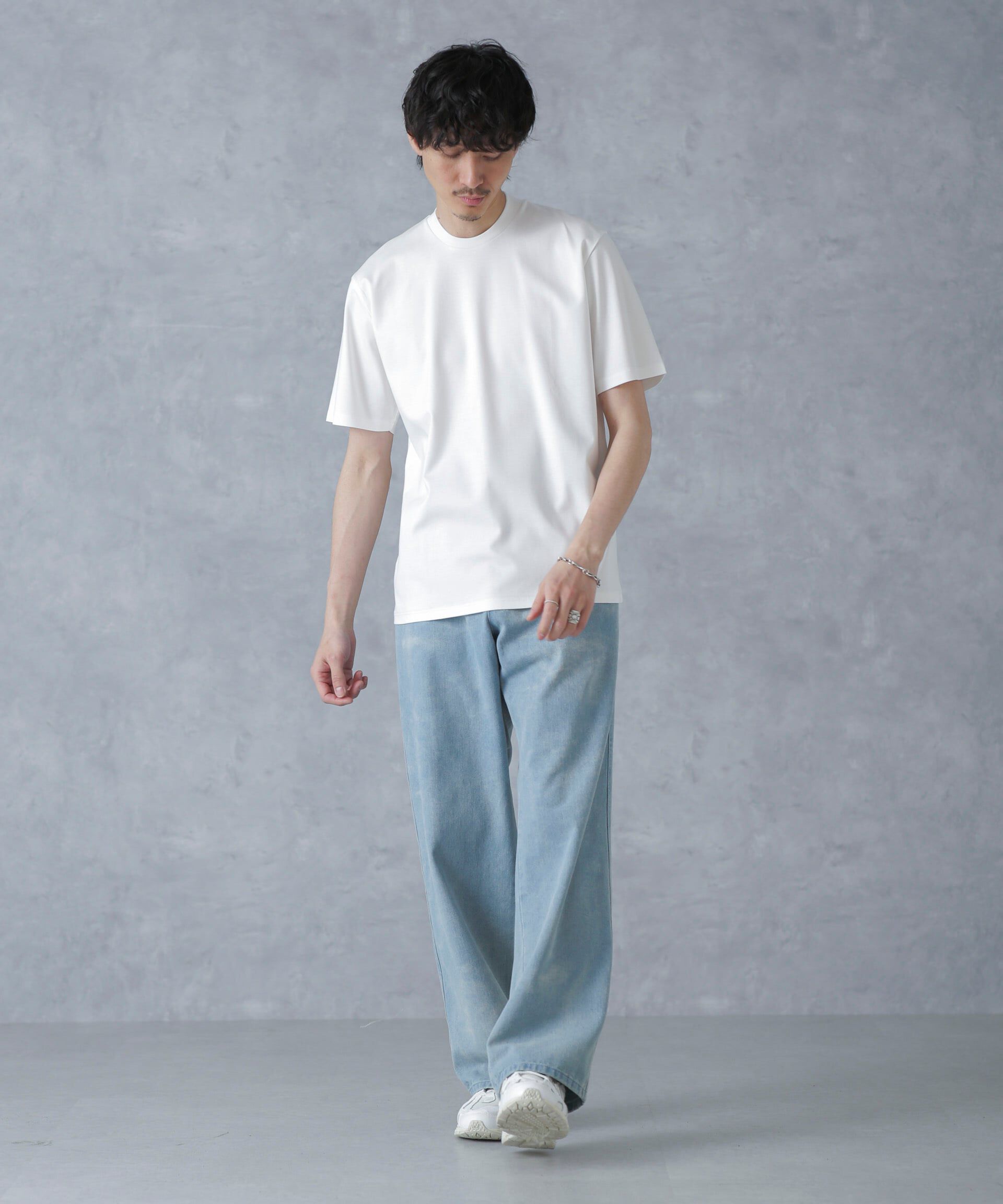 nano･universe「ジャケT(R)プレミアム クルーネック 半袖」|Tシャツ・カットソー|