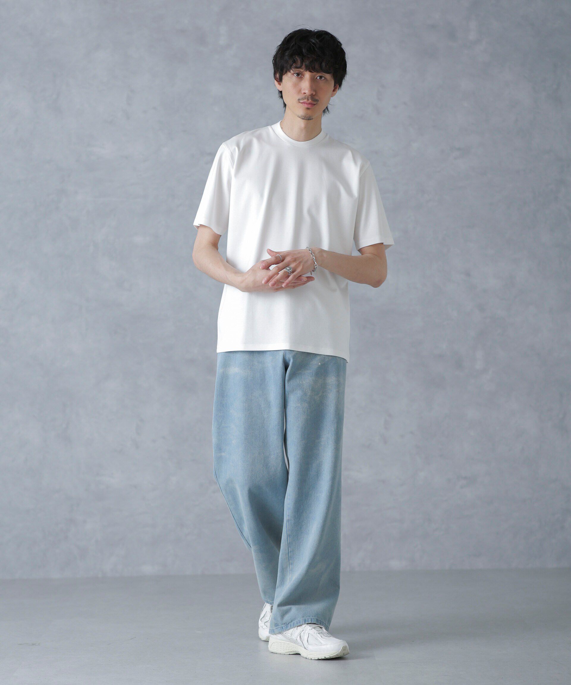 nano･universe「ジャケT(R)プレミアム クルーネック 半袖」|Tシャツ・カットソー|