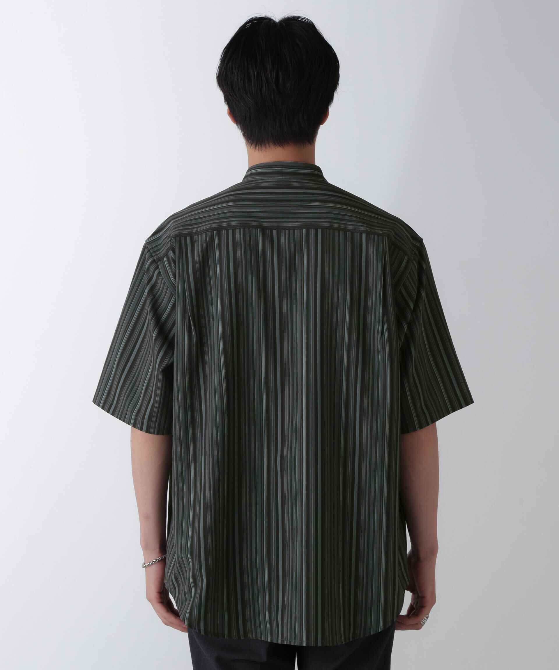 nano･universe「ランダムストライプシャツ 半袖」|シャツ・ブラウス|