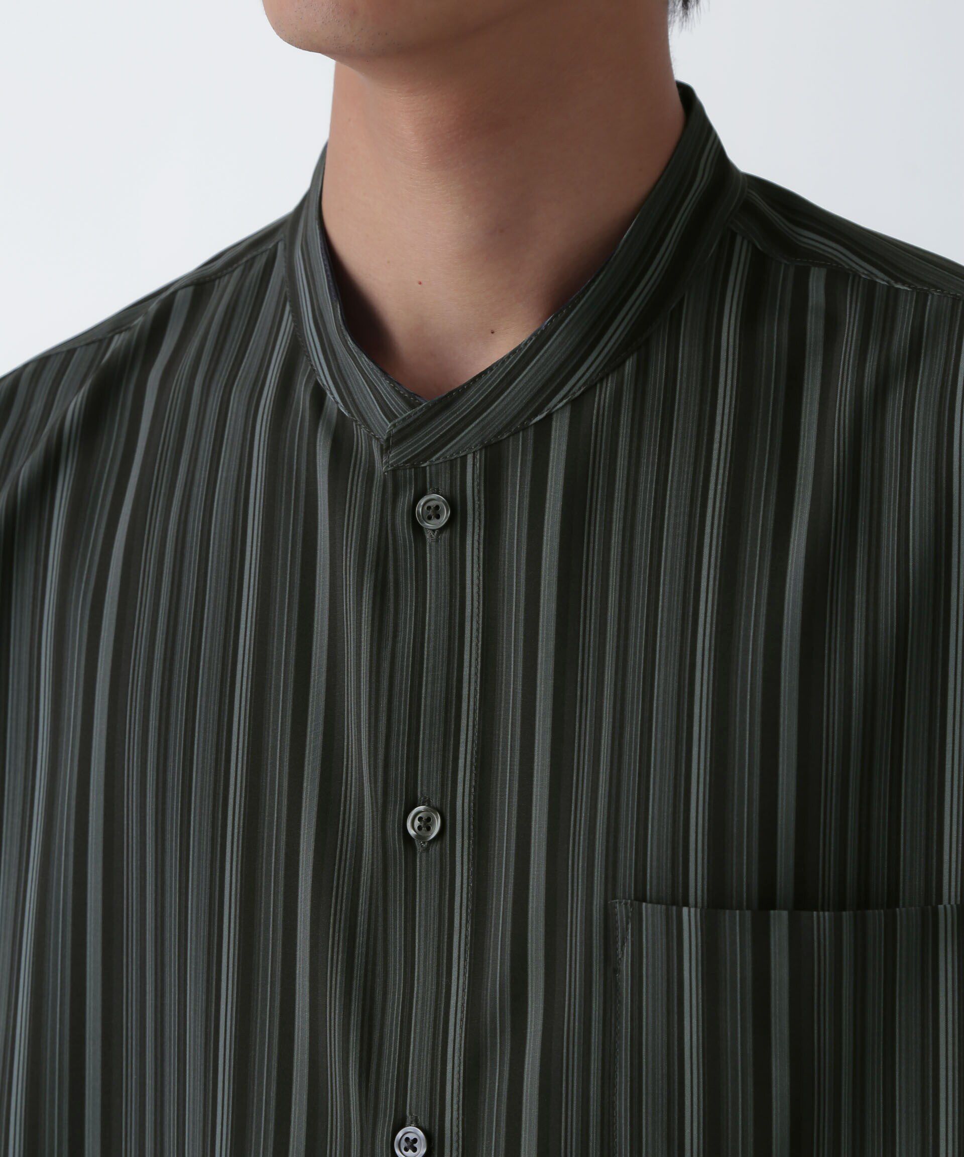 nano･universe「ランダムストライプシャツ 半袖」|シャツ・ブラウス|