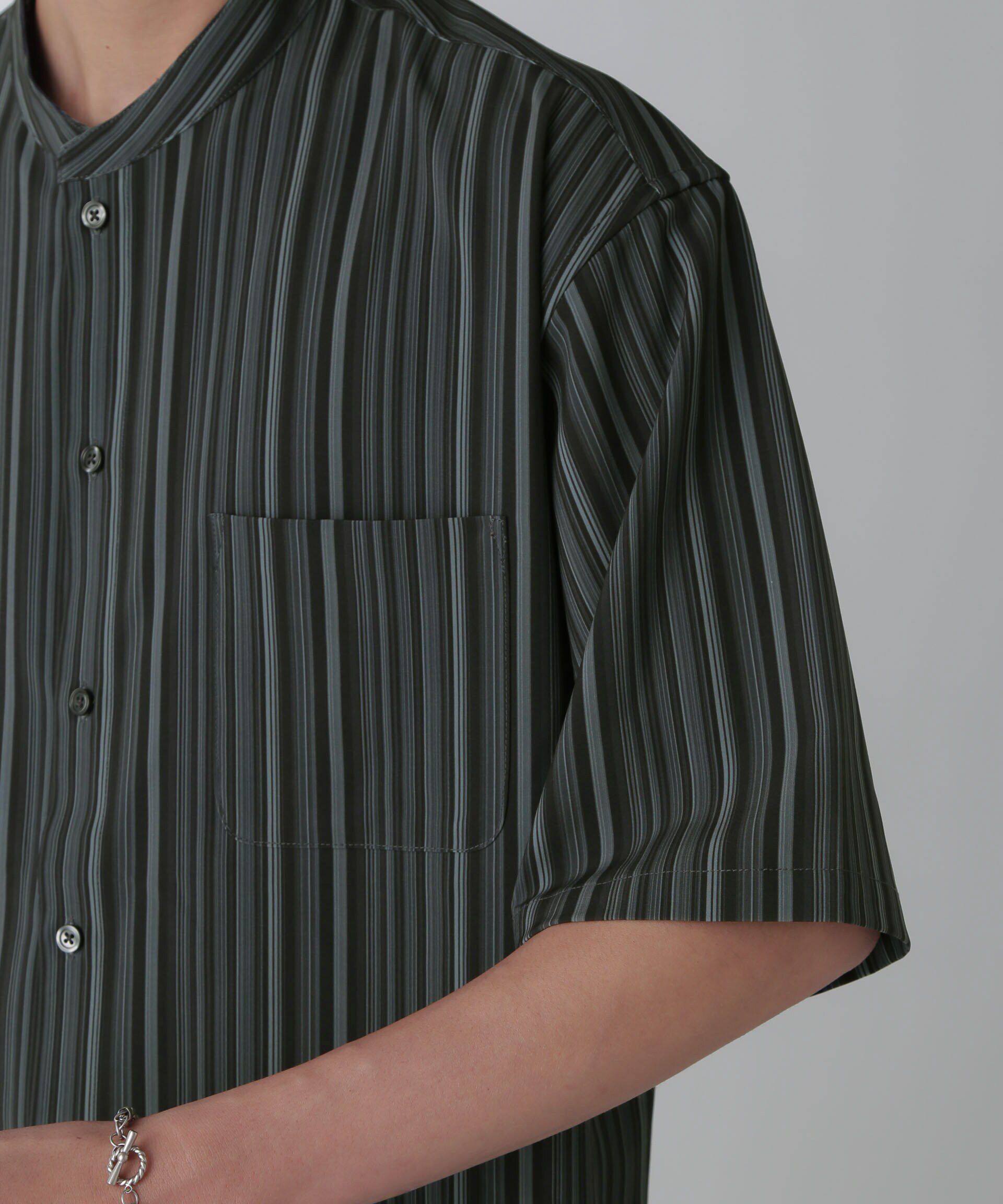 nano･universe「ランダムストライプシャツ 半袖」|シャツ・ブラウス|