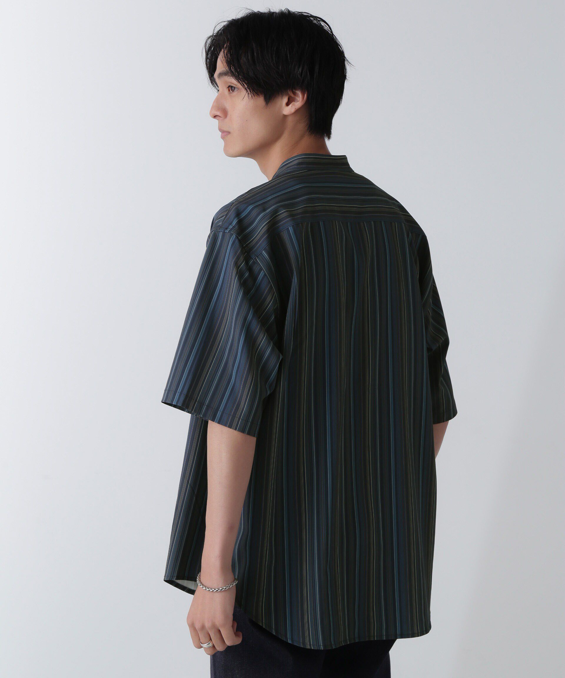 nano･universe「ランダムストライプシャツ 半袖」|シャツ・ブラウス|