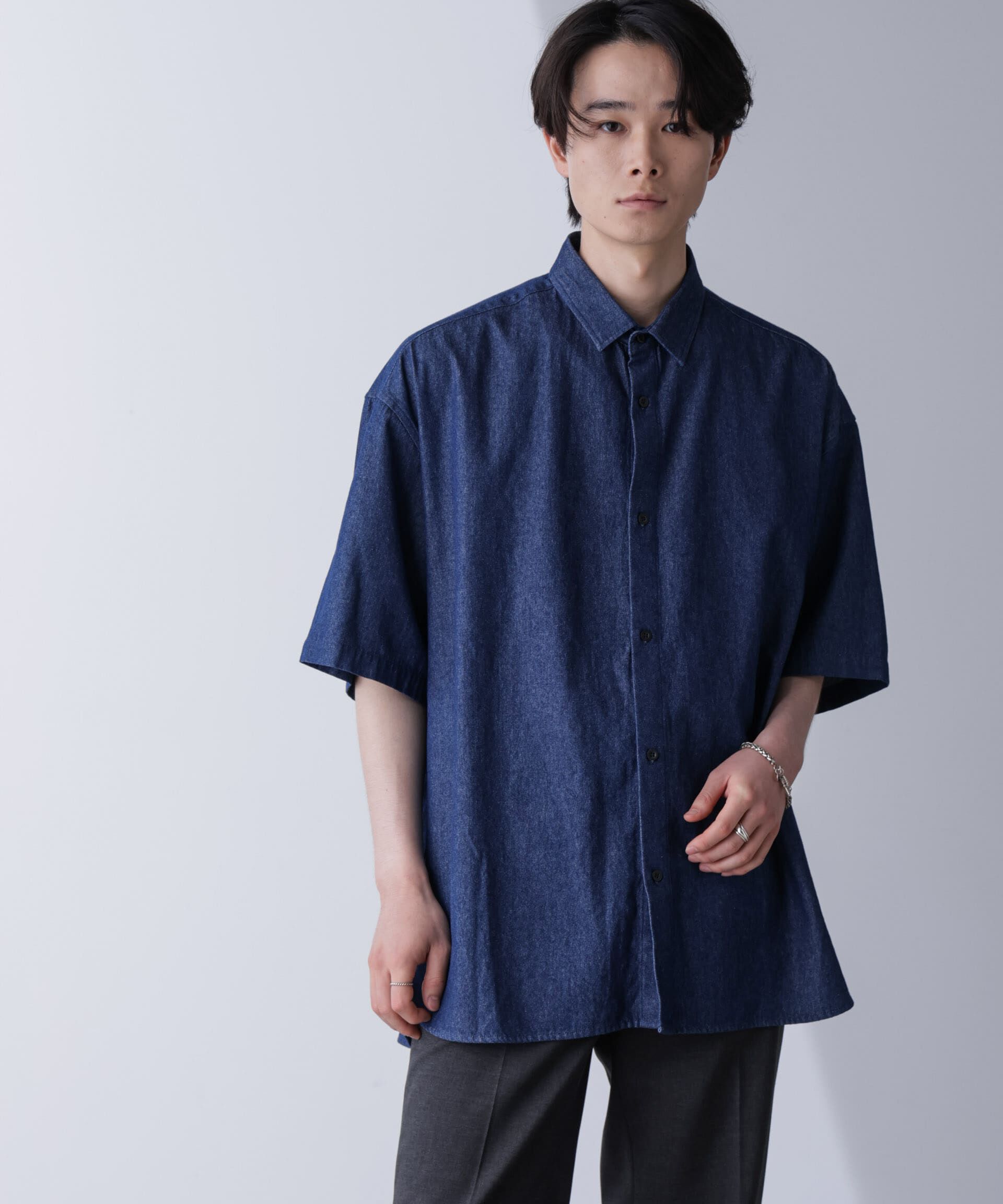 nano･universe「ライトデニムリラックスシャツ 半袖」|シャツ・ブラウス|