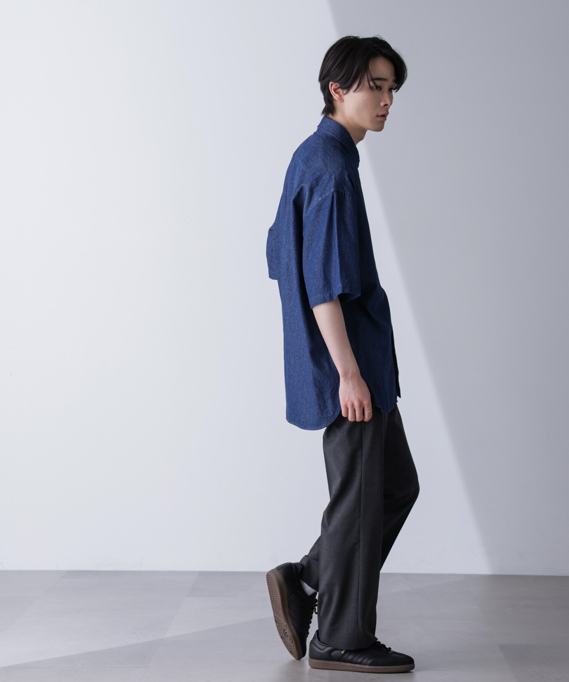 nano･universe「ライトデニムリラックスシャツ 半袖」|シャツ・ブラウス|