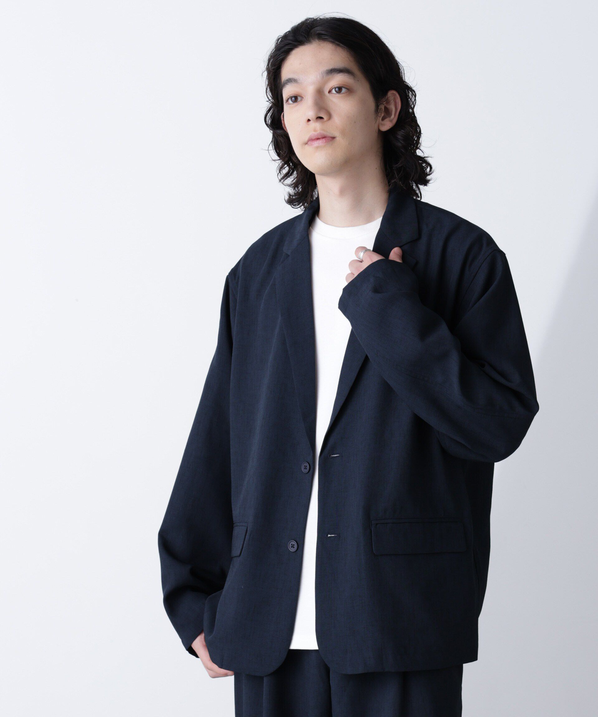 nano･universe「テックリネンラペルシャツ 長袖(セットアップ可)」|シャツ・ブラウス|