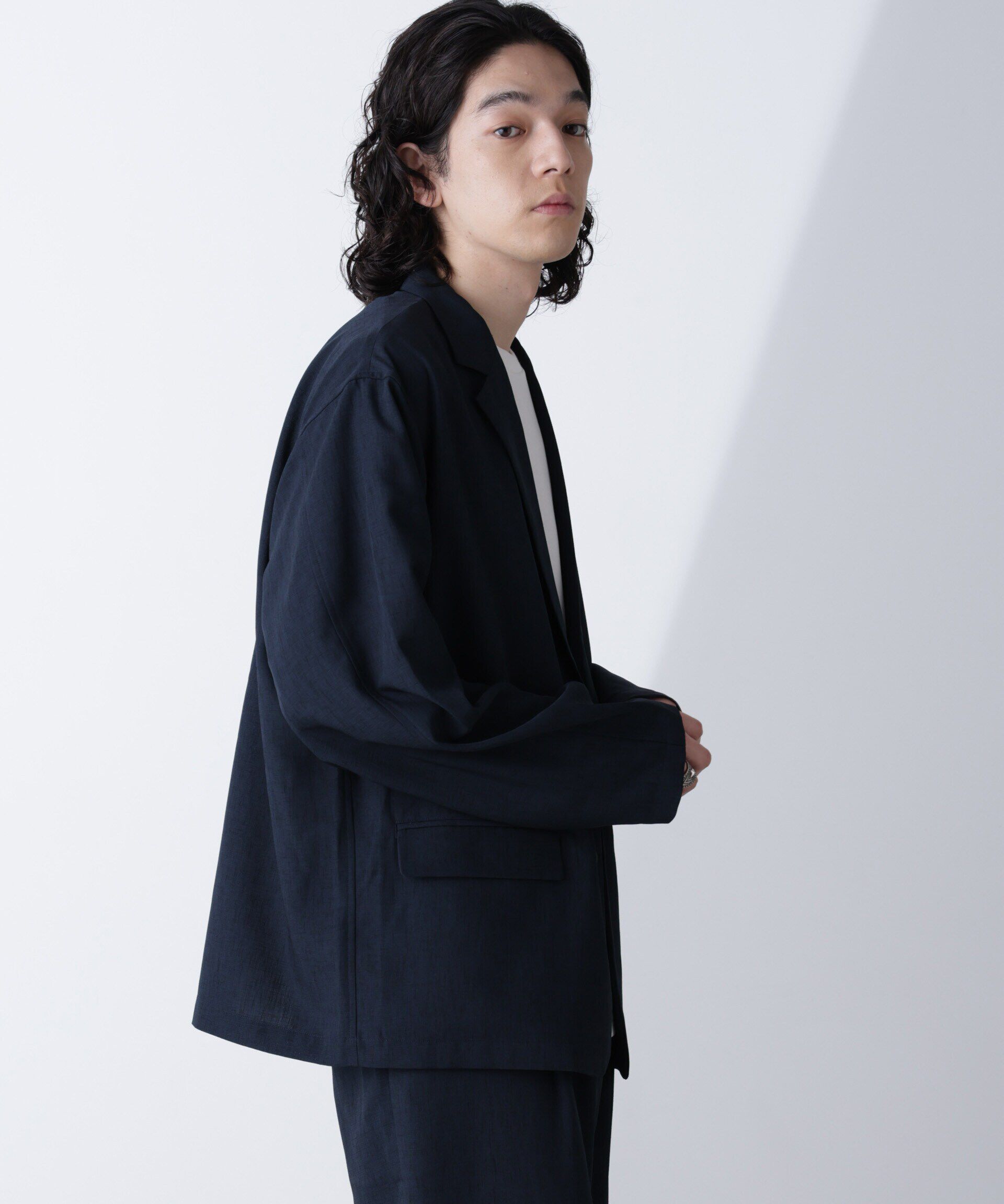 nano･universe「テックリネンラペルシャツ 長袖(セットアップ可)」|シャツ・ブラウス|