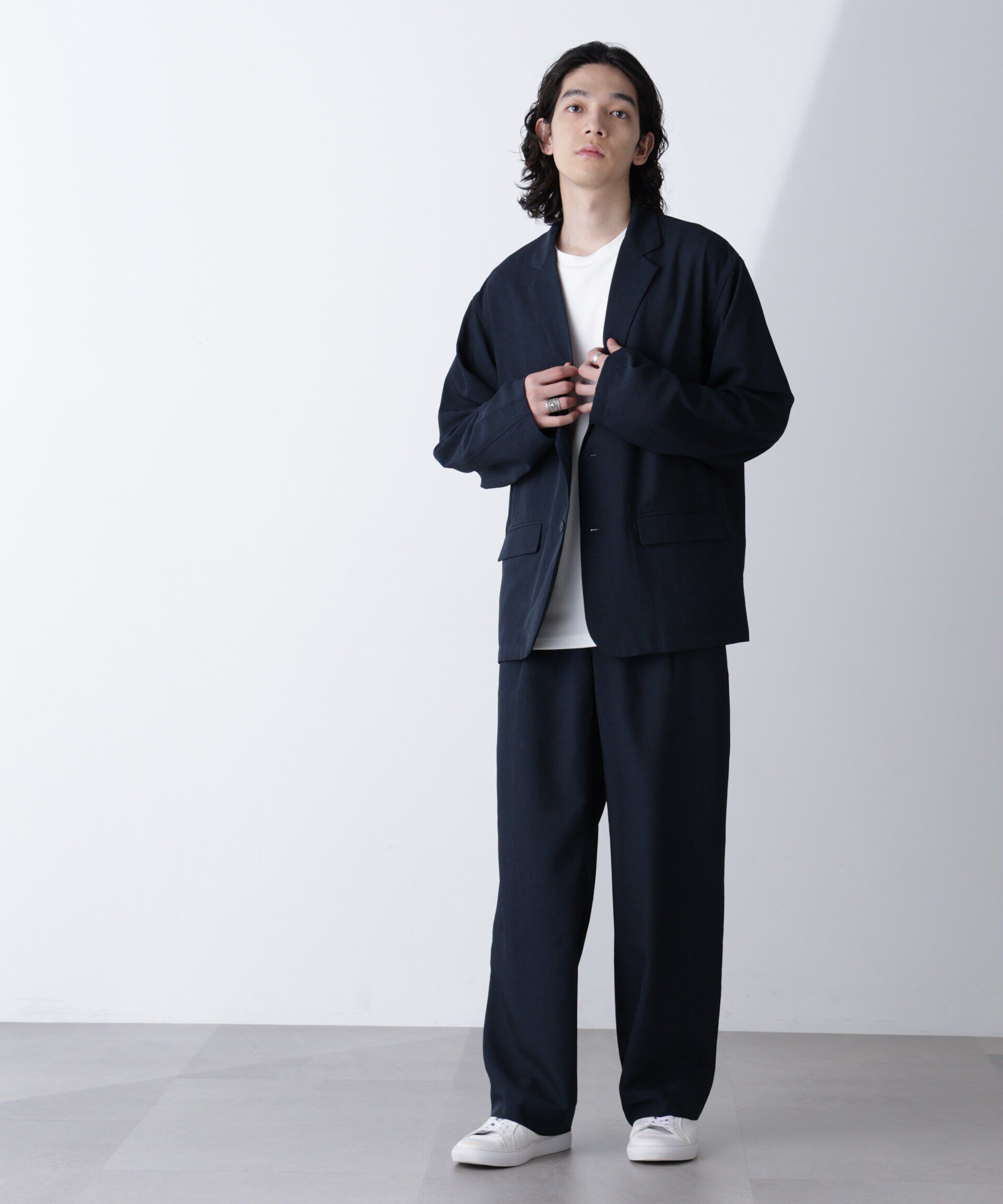 nano･universe「テックリネンラペルシャツ 長袖(セットアップ可)」|シャツ・ブラウス|
