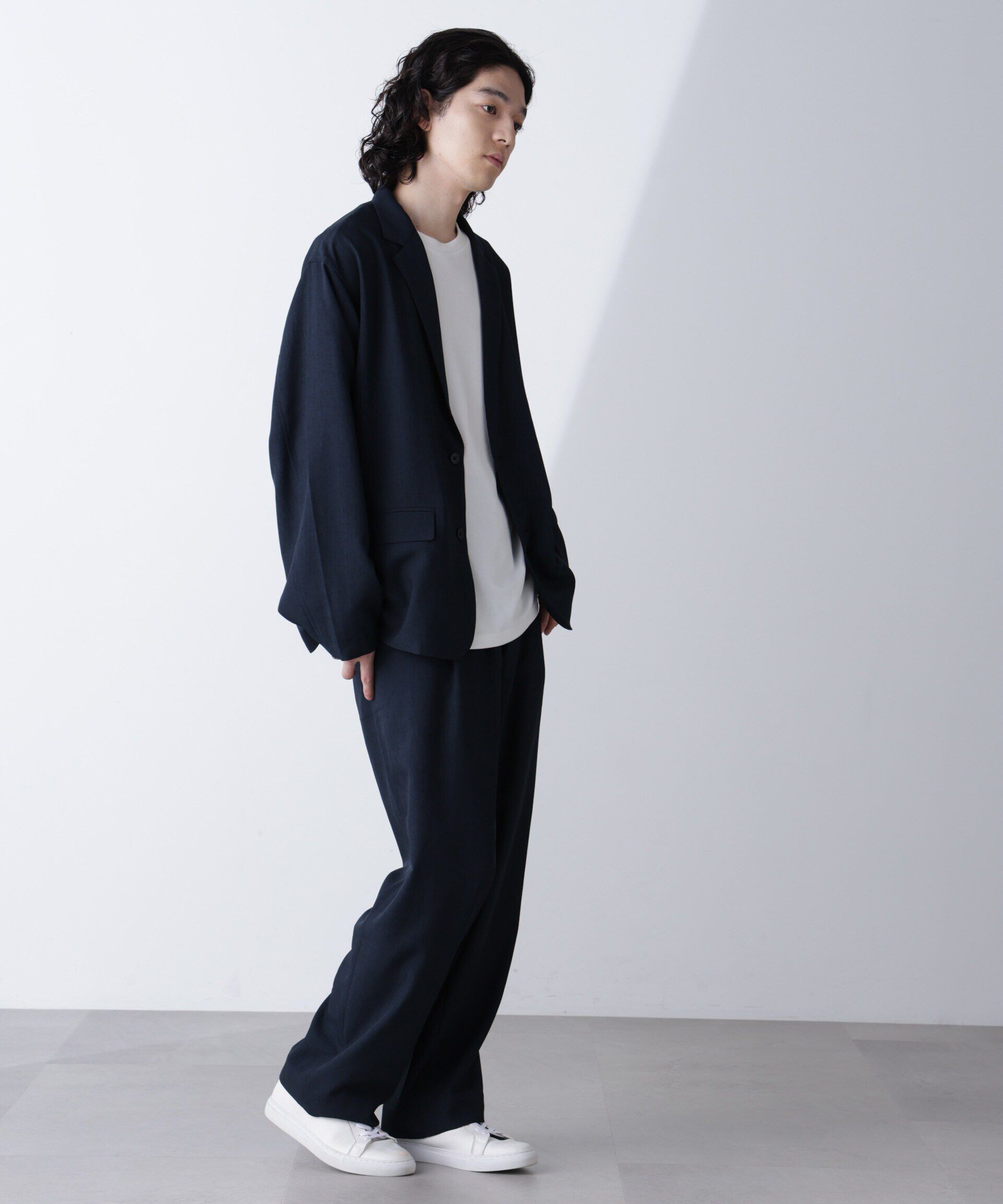 nano･universe「テックリネンラペルシャツ 長袖(セットアップ可)」|シャツ・ブラウス|