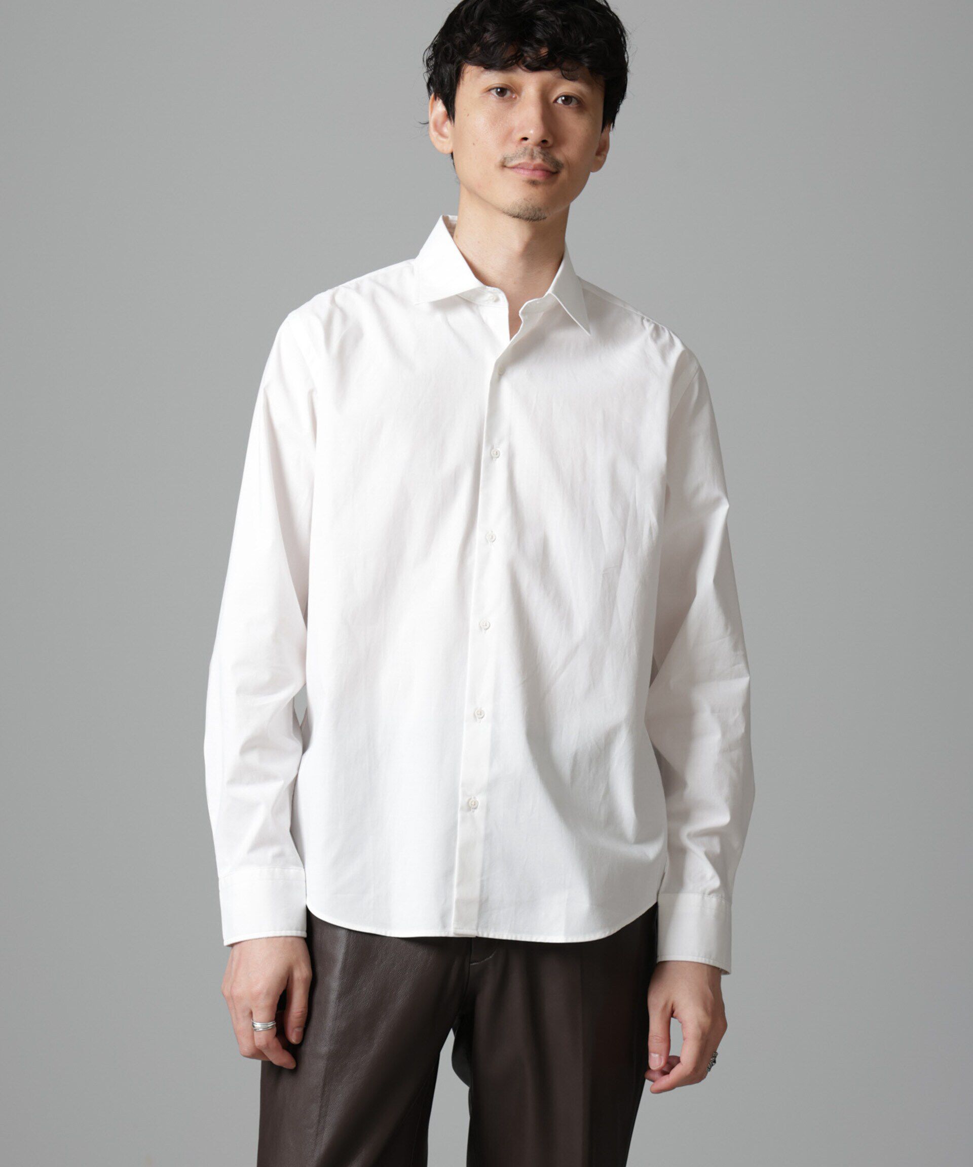 nano･universe「「N SHIRTS」AntiSoaked(R)汗染み防止セミワイドカラーシャツ長袖」|シャツ・ブラウス|