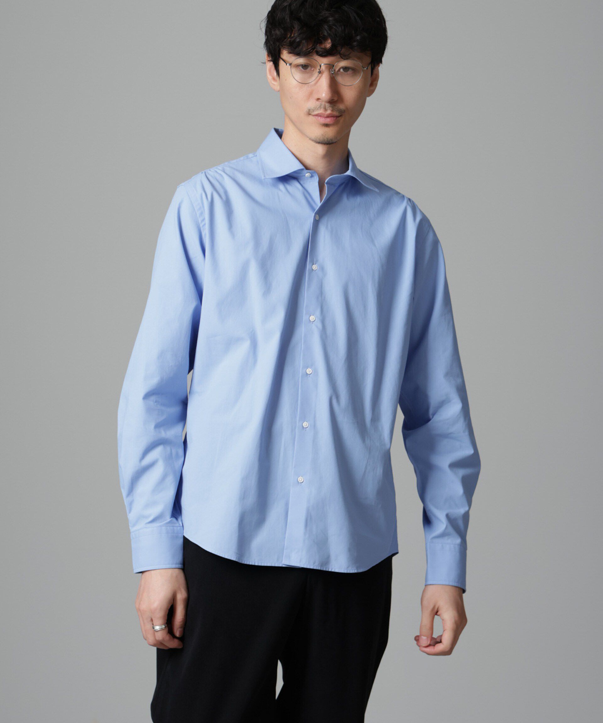 nano･universe「「N SHIRTS」AntiSoaked(R)汗染み防止セミワイドカラーシャツ長袖」|シャツ・ブラウス|