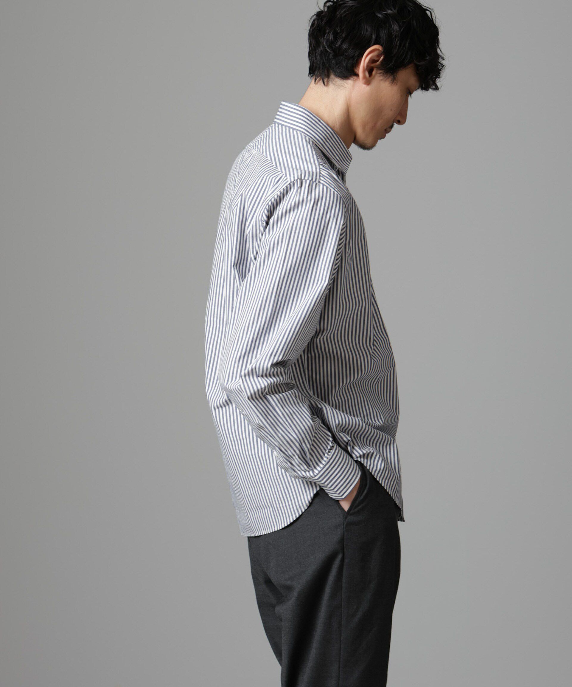 nano･universe「「N SHIRTS」AntiSoaked(R)汗染み防止セミワイドカラーシャツ長袖」|シャツ・ブラウス|