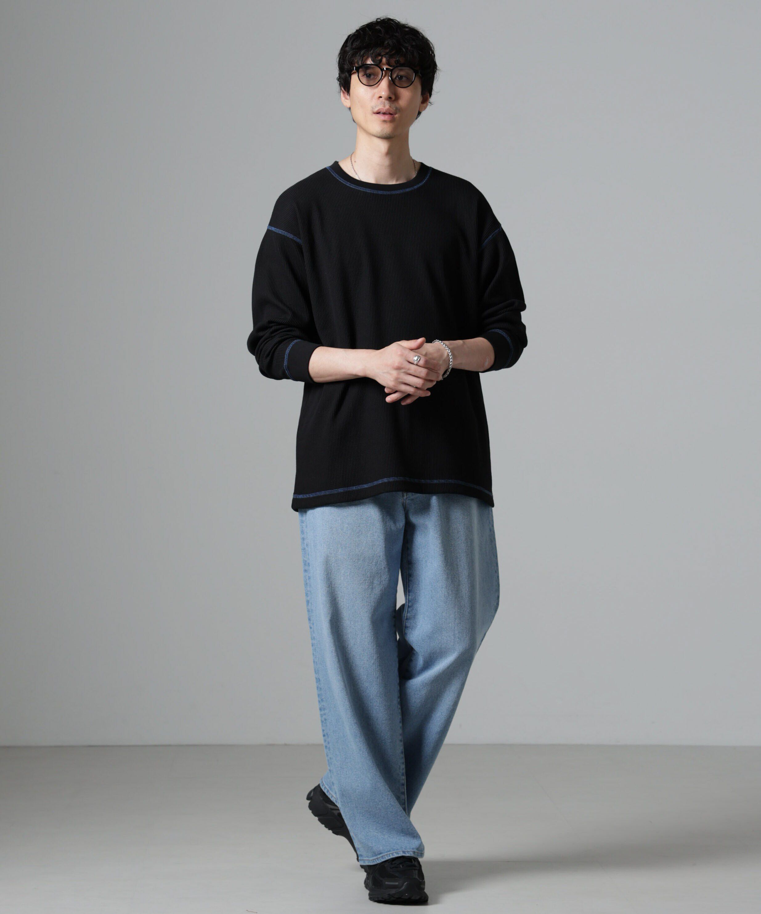 nano･universe「ステッチワッフルＴシャツ 長袖」|Tシャツ・カットソー|