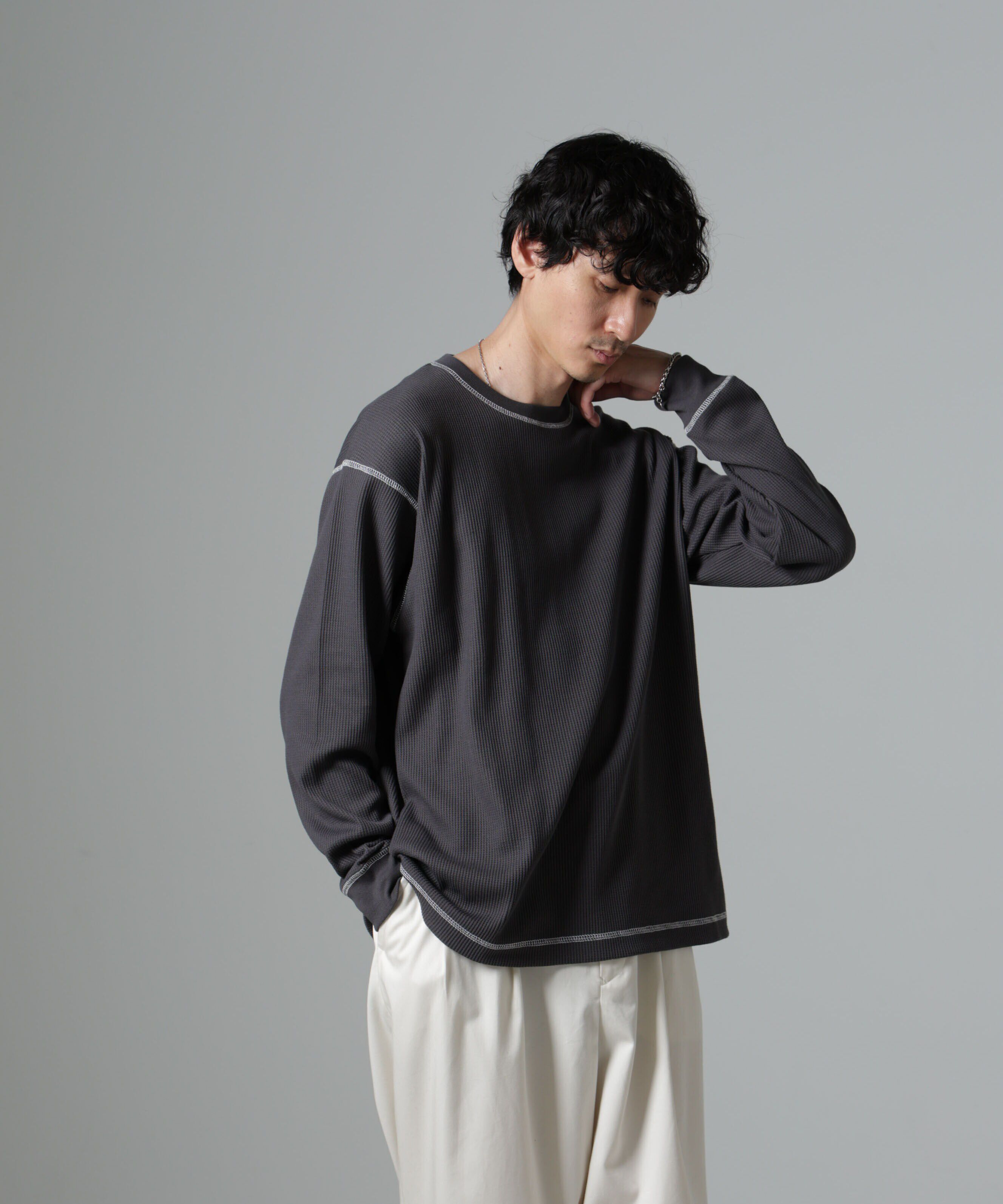 nano･universe「ステッチワッフルＴシャツ 長袖」|Tシャツ・カットソー|