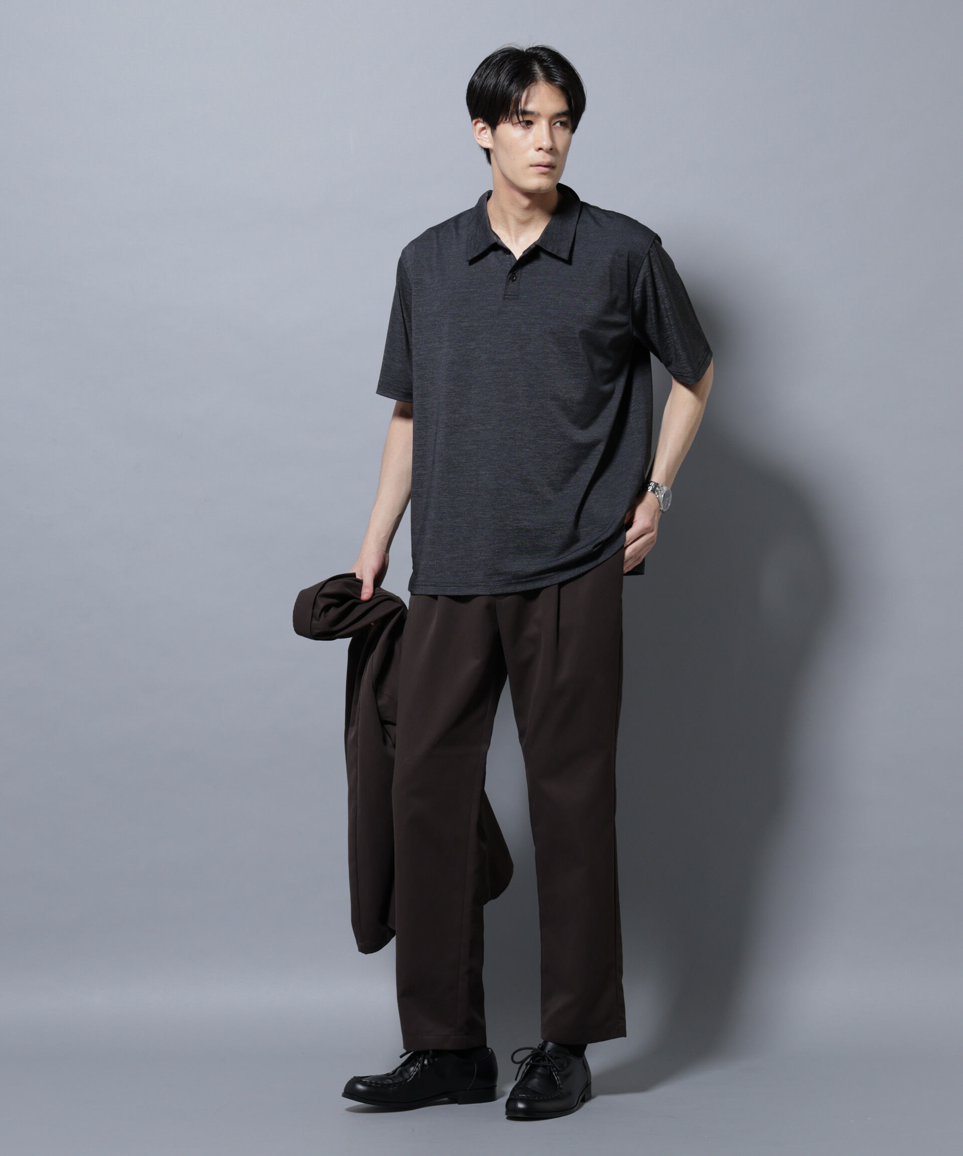 nano･universe「ストレッチメランジポロシャツ半袖」|Tシャツ・カットソー|