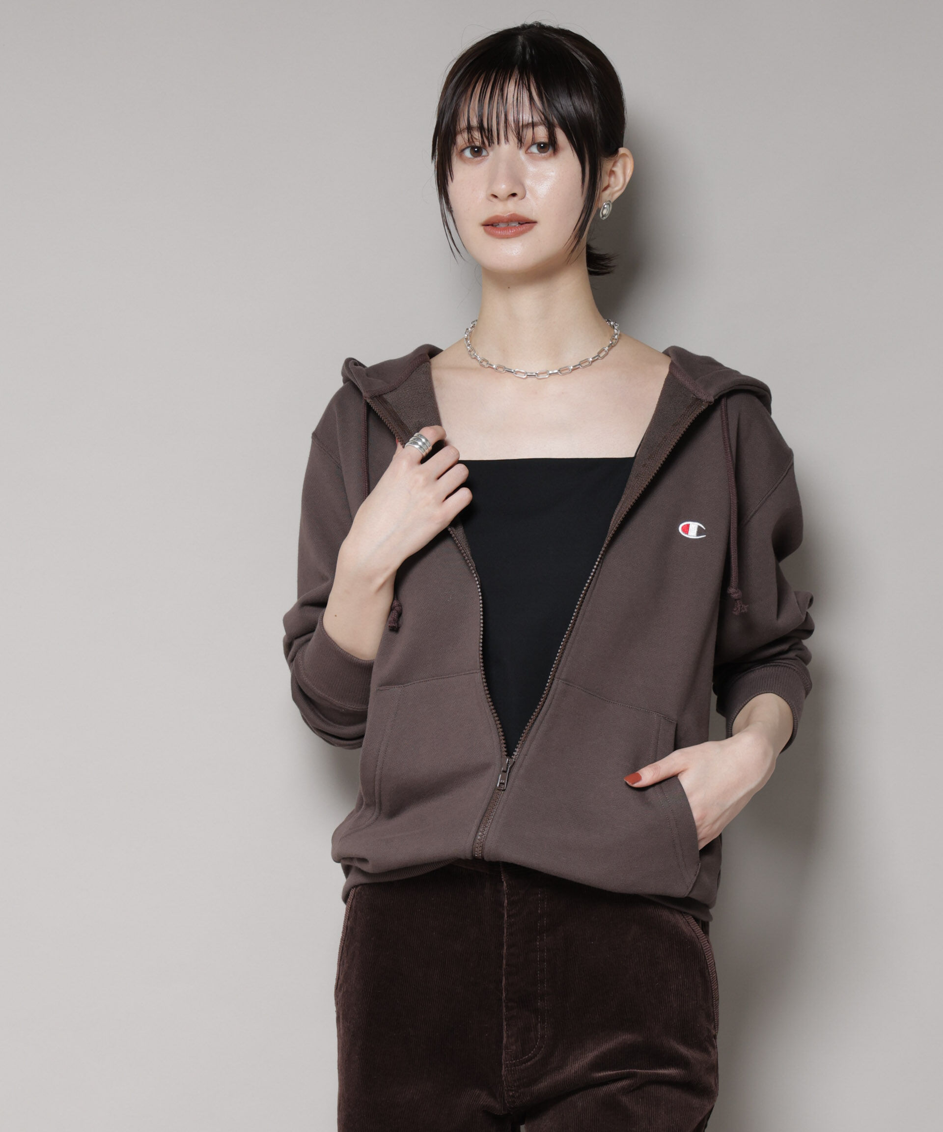 nano･universe「Champion/ZIP HOODED SWEATSHIRT」|Tシャツ・カットソー|