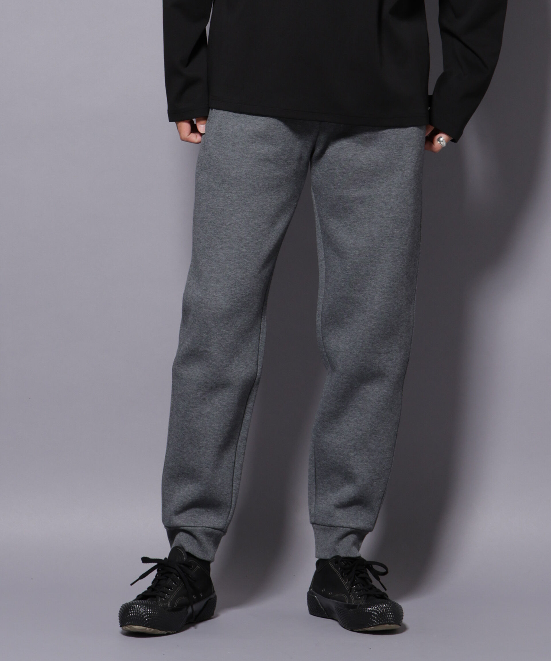 nano･universe「｢NJ/CLUB｣ コアフリース裏起毛ジョガーパンツ」|チノ|チャコール3