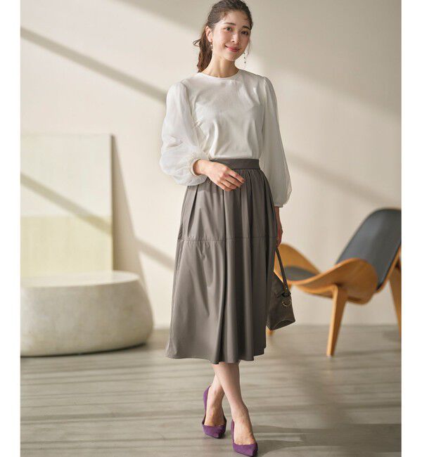 組曲「ミニ裏毛チュールスリーブ カットソー」|Tシャツ・カットソー|