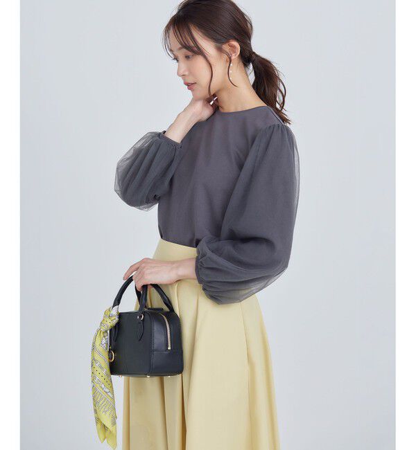 組曲「ミニ裏毛チュールスリーブ カットソー」|Tシャツ・カットソー|