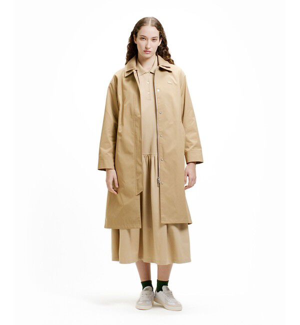 LACOSTE「ダブルカラーロングスプリングコート」|ステンカラーコート|
