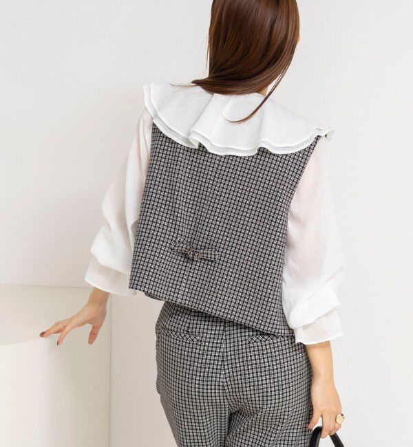 NOLLEY'S「《セットアップ対応》ウォッシャブルビーチェックベスト」|ベスト・ジレ|