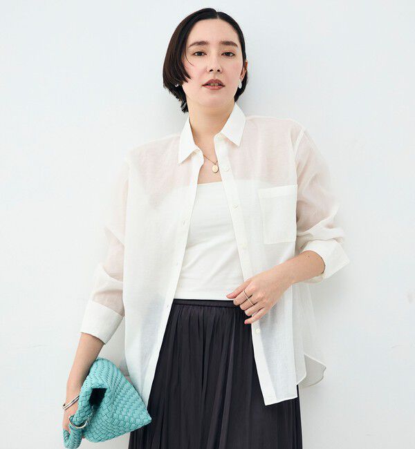 NOLLEY'S sophi「ウォッシャブルシアーオーガンジー2WAYシャツ」|シャツ・ブラウス|