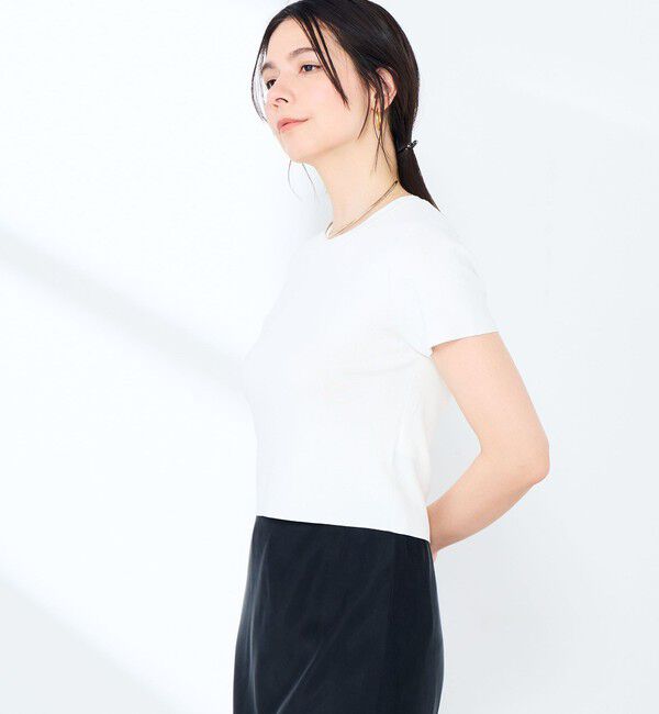 NOLLEY'S sophi「《手洗い可能/アンサンブル対応》マルチファンクション総針半袖プルオーバー」|ニット・セーター|