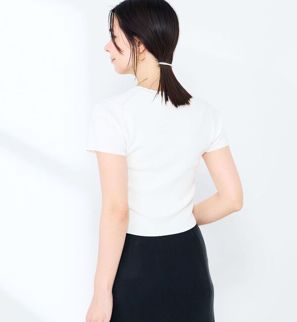 NOLLEY'S sophi「《手洗い可能/アンサンブル対応》マルチファンクション総針半袖プルオーバー」|ニット・セーター|