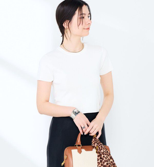 NOLLEY'S sophi「《手洗い可能/アンサンブル対応》マルチファンクション総針半袖プルオーバー」|ニット・セーター|