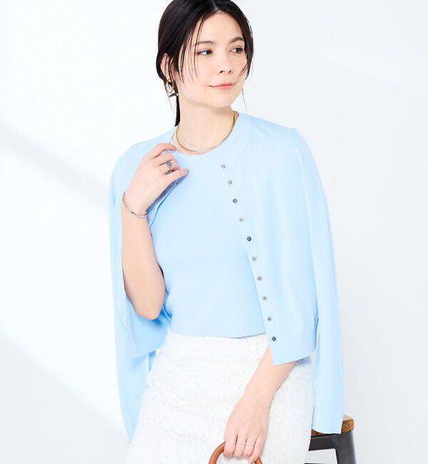 NOLLEY'S sophi「《手洗い可能/アンサンブル対応》マルチファンクションハイゲージクルーネックカーディガン」|カーディガン|