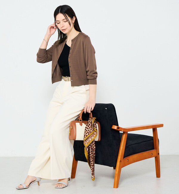 NOLLEY'S sophi「《手洗い可能/アンサンブル対応》マルチファンクションハイゲージクルーネックカーディガン」|カーディガン|