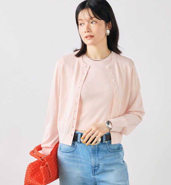 NOLLEY'S sophi「《手洗い可能/アンサンブル対応》マルチファンクションハイゲージクルーネックカーディガン」|カーディガン|