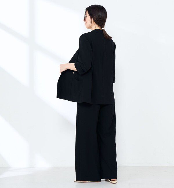 NOLLEY'S sophi「《セットアップ対応》ウォッシャブルエアリージョーゼットドレープライトジャケット」|テーラードジャケット|