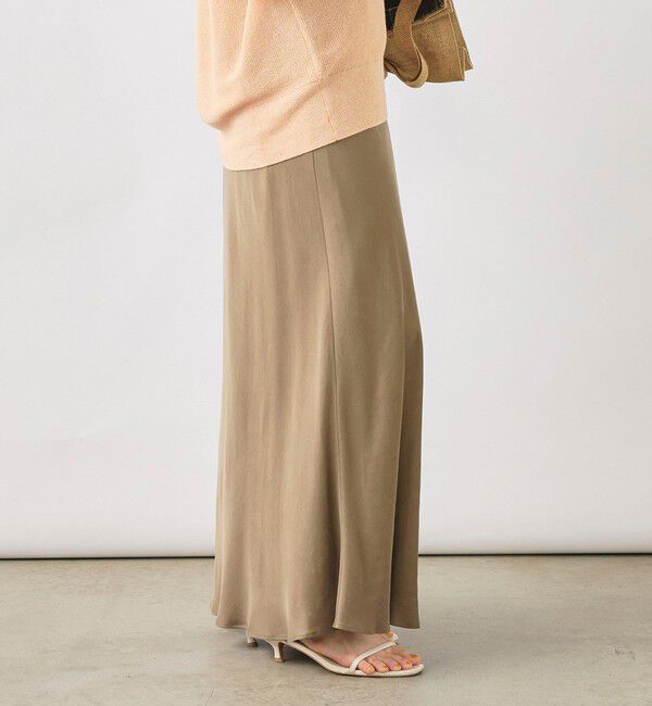 NOLLEY'S sophi「ウォッシャブルキュプラサテンナロースカート」|フレア|