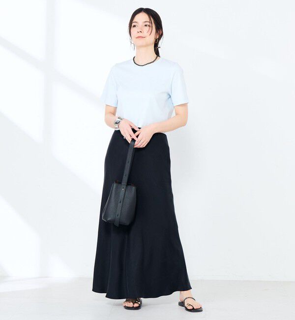NOLLEY'S sophi「ウォッシャブルキュプラサテンナロースカート」|フレア|
