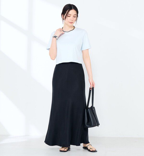 NOLLEY'S sophi「ウォッシャブルキュプラサテンナロースカート」|フレア|