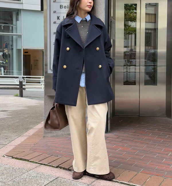 fredy emue「【リバイバル/新色追加】ウール混ミドル丈Pコート」|ピーコート|