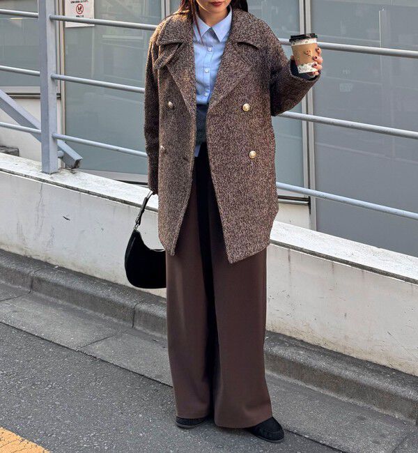 fredy emue「【リバイバル/新色追加】ウール混ミドル丈Pコート」|ピーコート|