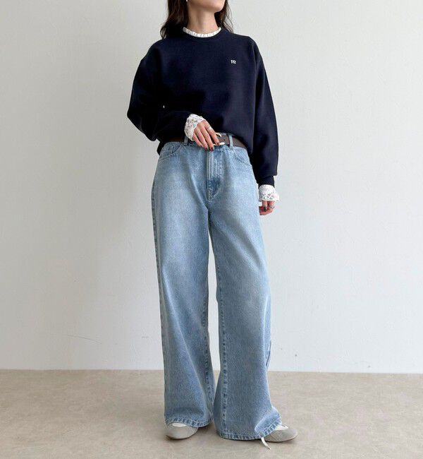 fredy emue「【1枚でもレイヤードでも◎】レーススリーブ衿フリルロンTシャツ」|Tシャツ・カットソー|