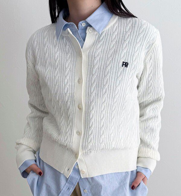 fredy emue「FR刺繍ケーブル柄ニットカーディガン」|カーディガン|