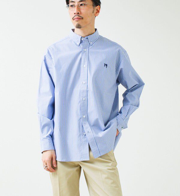 GLOSTER「【BOY ASTLAD刺繍】ボタンダウンシャツ ストライプ/チェック」|シャツ・ブラウス|