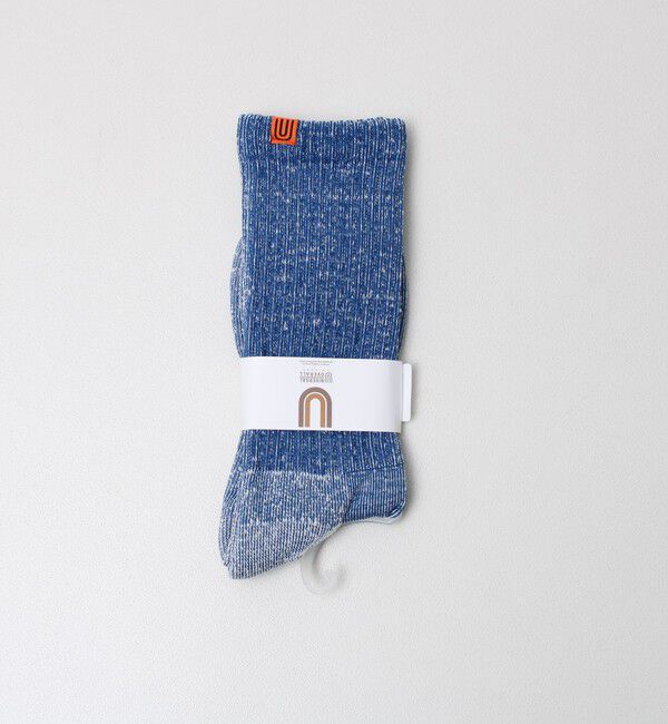 GLOSTER「【UNIVERSAL OVERALL】むら糸リブクルーソックス」|ソックス|ネイビー