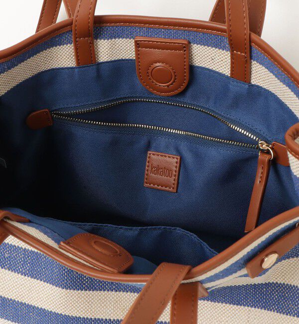 fredy emue「ボーダープリントスクエアトートバッグ」|ショルダー・メッセンジャー|