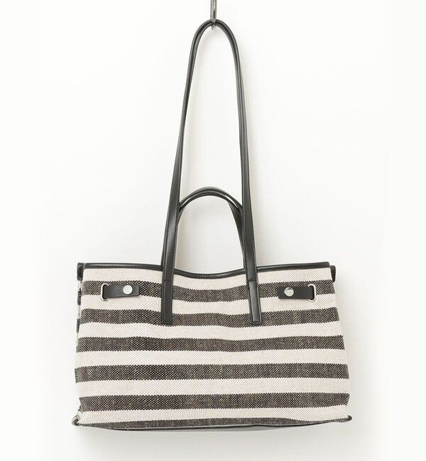 fredy emue「ボーダープリントスクエアトートバッグ」|ショルダー・メッセンジャー|