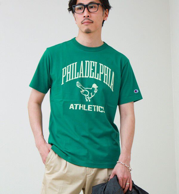 GLOSTER「【Champion/チャンピオン】PHILADELPHIA PRINT S/S」|Tシャツ・カットソー|グリーン