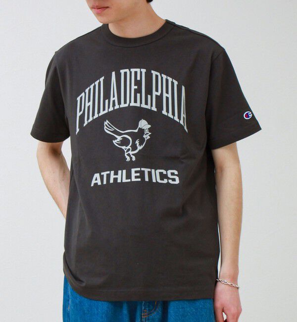 GLOSTER「【Champion/チャンピオン】PHILADELPHIA PRINT S/S」|Tシャツ・カットソー|チャコールグレー
