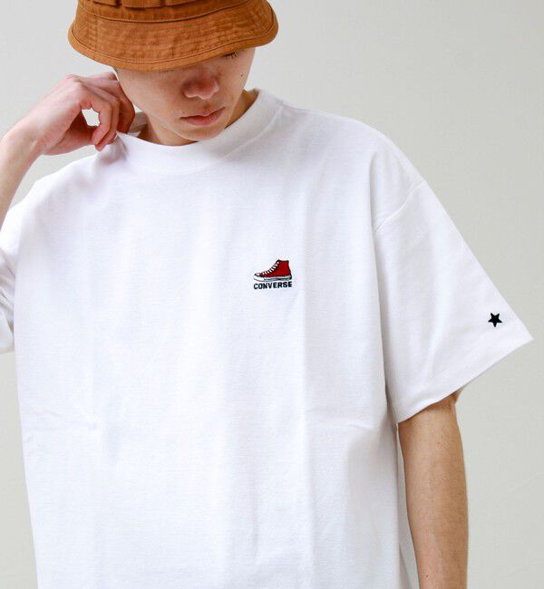 GLOSTER「【CONVERSE】ワンポイント シューズ刺繍Tシャツ」|Tシャツ・カットソー|ホワイト