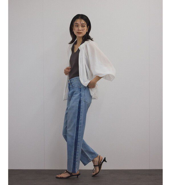 SALON adam et rope'「シアーギャザージップブルゾン/ブラウス［冷房対策・日除け］」|シャツ・ブラウス|