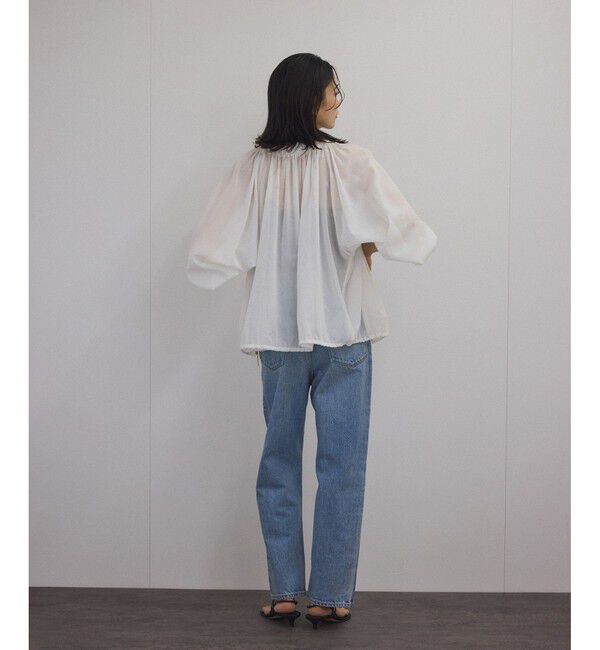 SALON adam et rope'「シアーギャザージップブルゾン/ブラウス［冷房対策・日除け］」|シャツ・ブラウス|