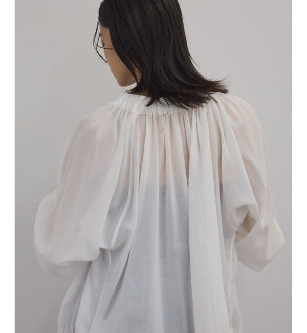 SALON adam et rope'「シアーギャザージップブルゾン/ブラウス［冷房対策・日除け］」|シャツ・ブラウス|