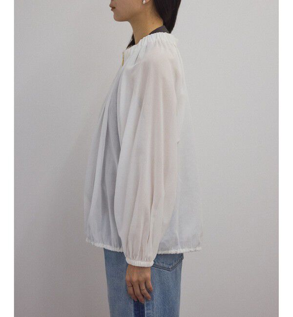 SALON adam et rope'「シアーギャザージップブルゾン/ブラウス［冷房対策・日除け］」|シャツ・ブラウス|